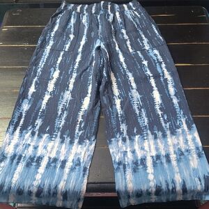 Simply Vera Vera Wang Navy and White Patterned Pants